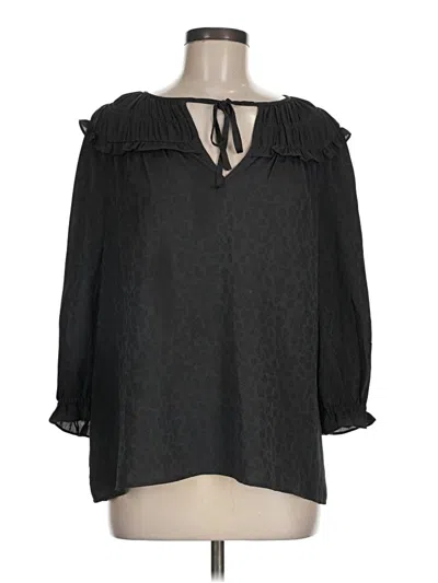 Pre-owned Current Air 3/4 Sleeve Blouse In Black