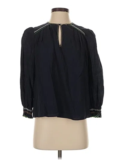Pre-owned Current Air 3/4 Sleeve Blouse In Black
