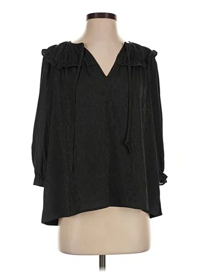 Pre-owned Current Air 3/4 Sleeve Blouse In Black