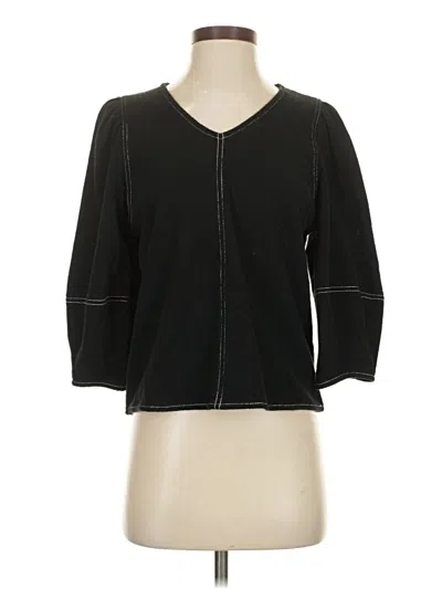 Pre-owned Current Air 3/4 Sleeve Blouse In Black