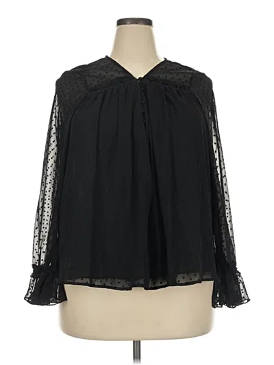Pre-owned Current Air 3/4 Sleeve Blouse In Black