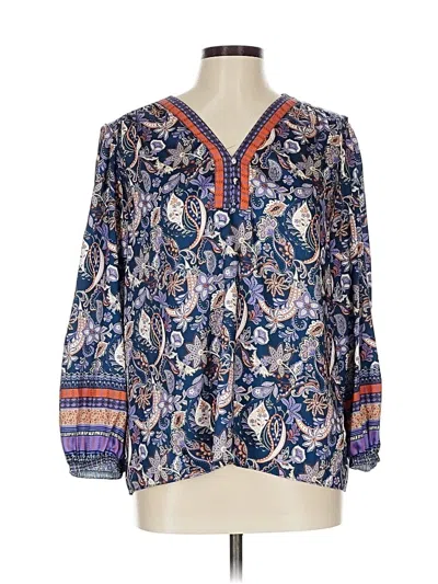 Pre-owned Current Air 3/4 Sleeve Blouse In Blue