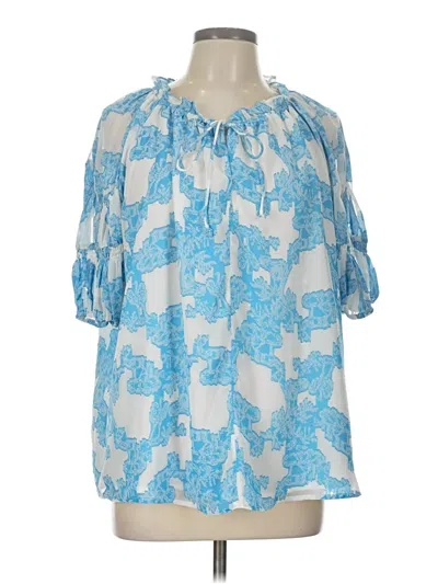 Pre-owned Current Air 3/4 Sleeve Blouse In Blue
