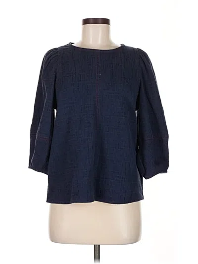Pre-owned Current Air 3/4 Sleeve Blouse In Blue