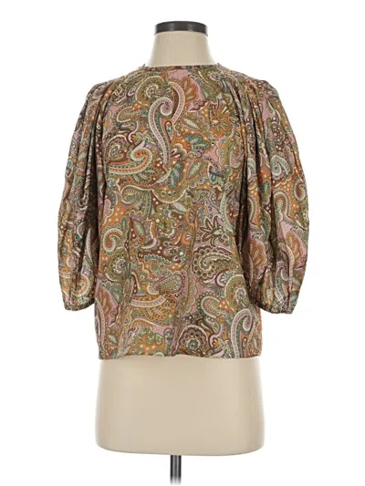 Pre-owned Current Air 3/4 Sleeve Blouse In Brown