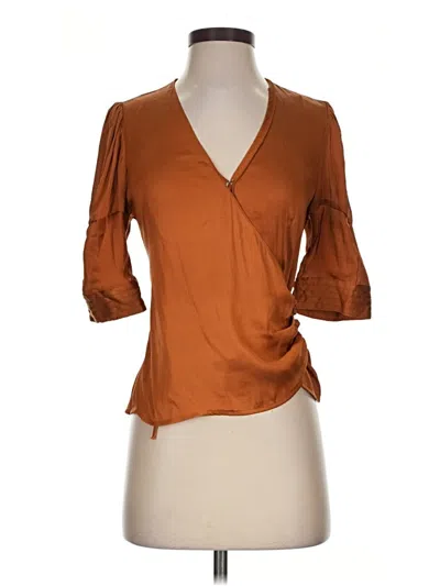 Pre-owned Current Air 3/4 Sleeve Blouse In Brown
