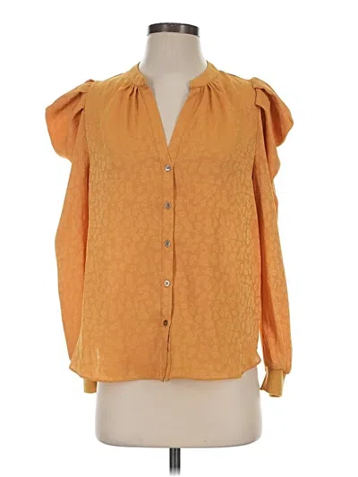 Current Air 3/4 Sleeve Blouse In Gold