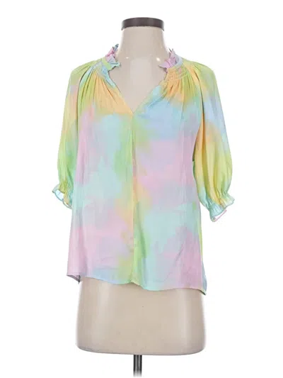 Pre-owned Current Air 3/4 Sleeve Blouse In Green