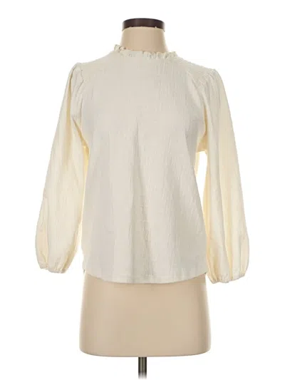 Pre-owned Current Air 3/4 Sleeve Blouse In Ivory