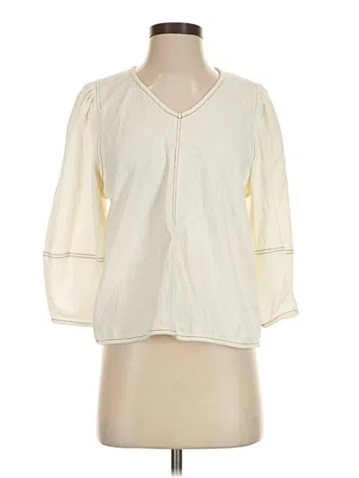 Pre-owned Current Air 3/4 Sleeve Blouse In Ivory