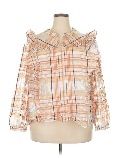 Pre-owned Current Air 3/4 Sleeve Blouse In Orange