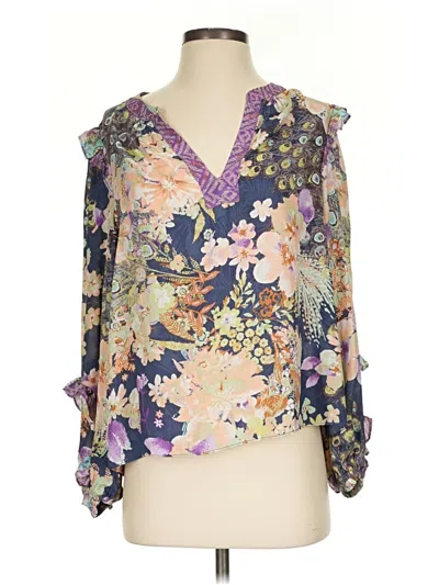 Pre-owned Current Air 3/4 Sleeve Blouse In Purple