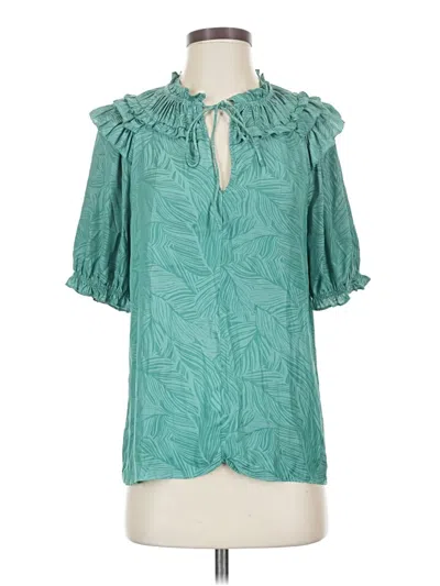 Pre-owned Current Air 3/4 Sleeve Blouse In Teal