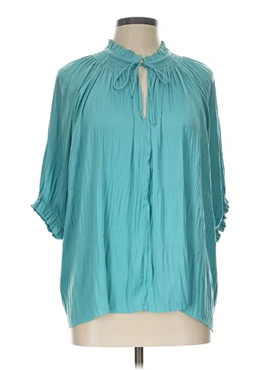 Pre-owned Current Air 3/4 Sleeve Blouse In Teal