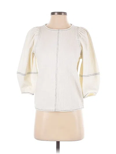 Pre-owned Current Air 3/4 Sleeve Blouse In White