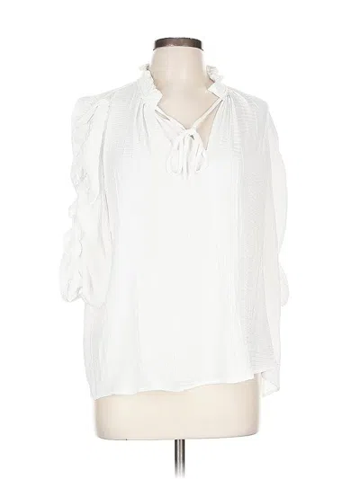 Pre-owned Current Air 3/4 Sleeve Blouse In White