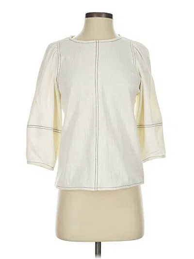 Pre-owned Current Air 3/4 Sleeve Blouse In White
