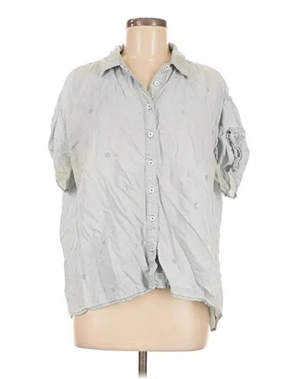 Pre-owned Current Air 3/4 Sleeve Button Down Shirt In Gray
