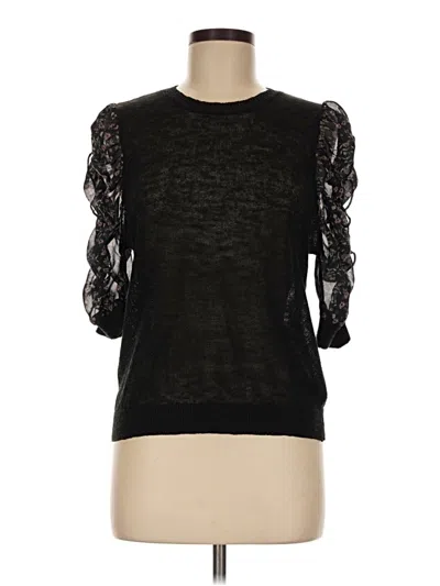 Pre-owned Current Air 3/4 Sleeve Top Black Crew Neck Tops