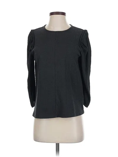 Pre-owned Current Air 3/4 Sleeve Top Gray Crew Neck Tops