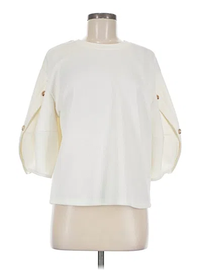 Pre-owned Current Air 3/4 Sleeve Top Ivory Boatneck Tops