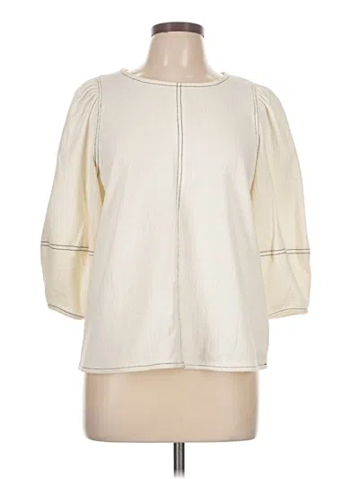 Pre-owned Current Air 3/4 Sleeve Top Ivory Boatneck Tops In White