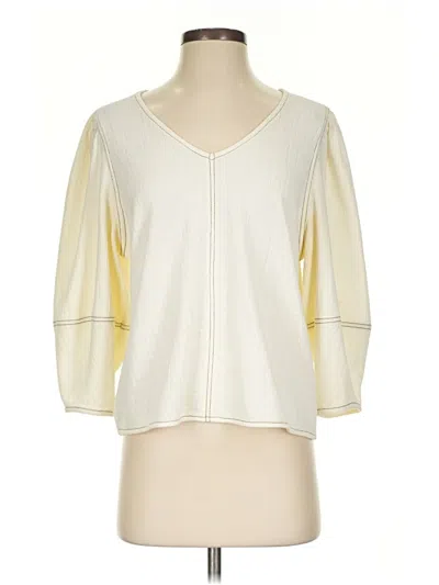 Pre-owned Current Air 3/4 Sleeve Top Ivory V-neck Tops