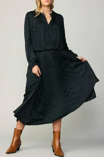 Current Air Asymmetric Wrinkled Long Skirt In Black