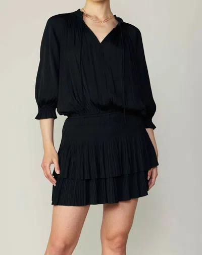 Current Air Aurelie Pleated Mini Dress In Black