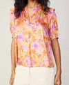 Current Air Bailey Top In Orange/pink Multi In Multi