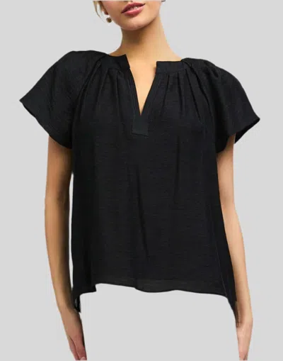 Current Air Basic Blouse In Black