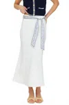 Current Air Bias Midi Skirt In White In Neutral