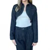 Current Air Bolero Denim Jacket In Blue In Blue
