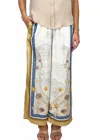 Current Air Brielle Wide Leg Pants In Light Taupe Multi In White