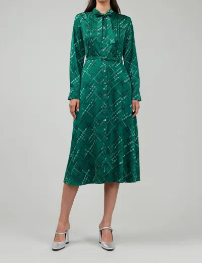 Current Air Button Down Midi Dress In Teal Green In Blue