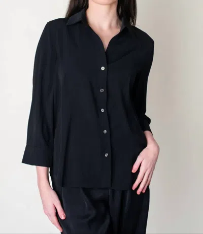 Current Air Button Front Blouse In Black