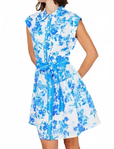 Current Air Button Up Mini Dress In Blue
