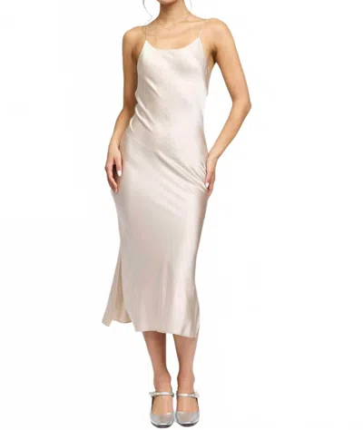 Current Air Cami Midi Dress In Champagne In White