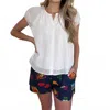 Current Air Camila Crinkle Buttoned Top In White In White