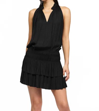 Current Air Cara Sleeveless Pleated Dress In Black