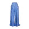 Current Air Chambray Ruffle Hem Pants In Blue