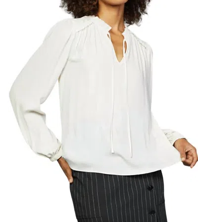 Current Air Charlotte Ruffled Blouse In Ecru In White