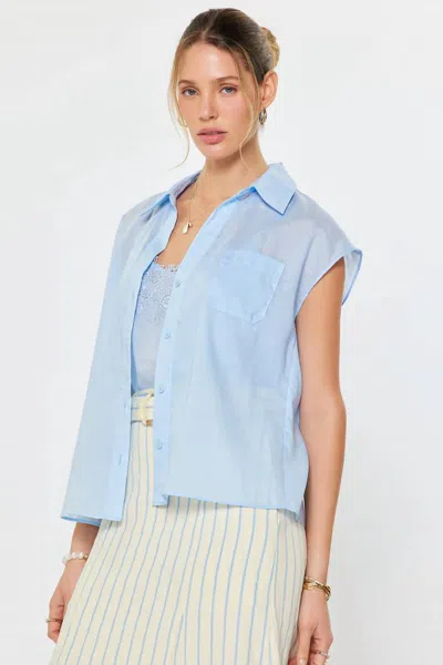 Current Air Coastal Layered Blouse In Pale Blue