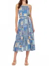 Current Air Tessa Sleeveless Coastal Print Midi Dress In Sea Multi In Blue