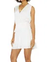 Current Air Crossover Tiered Short Sleeve Dress In White In White