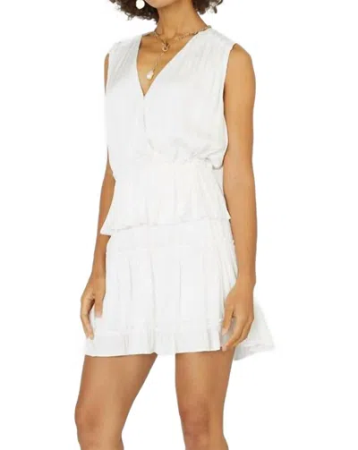 Current Air Crossover Tiered Short Sleeve Dress In White