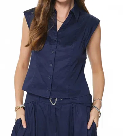 Current Air Deanna Top In Navy In Blue