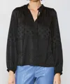 Current Air Dotty Pullover Blouse In Black In Black