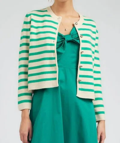 Current Air Elena Cardigan In Green