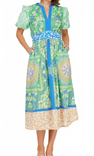 Current Air Elena Midi Dress In Green